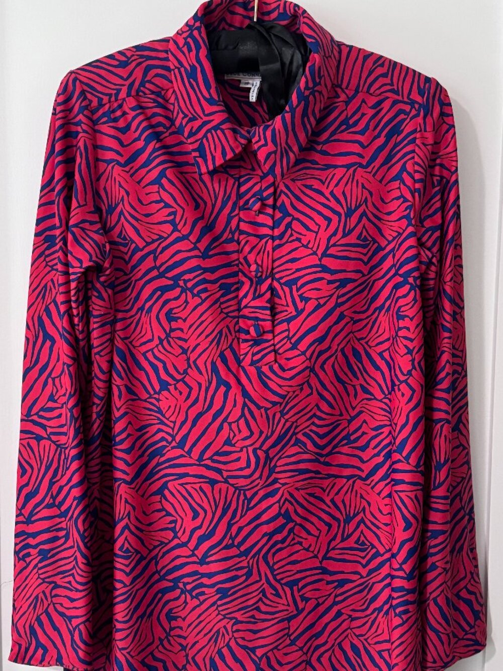 Jude Connally Pink & Navy Zebra Inspired Print Top, Size: S, Excellent Condition - Picture 4 of 7